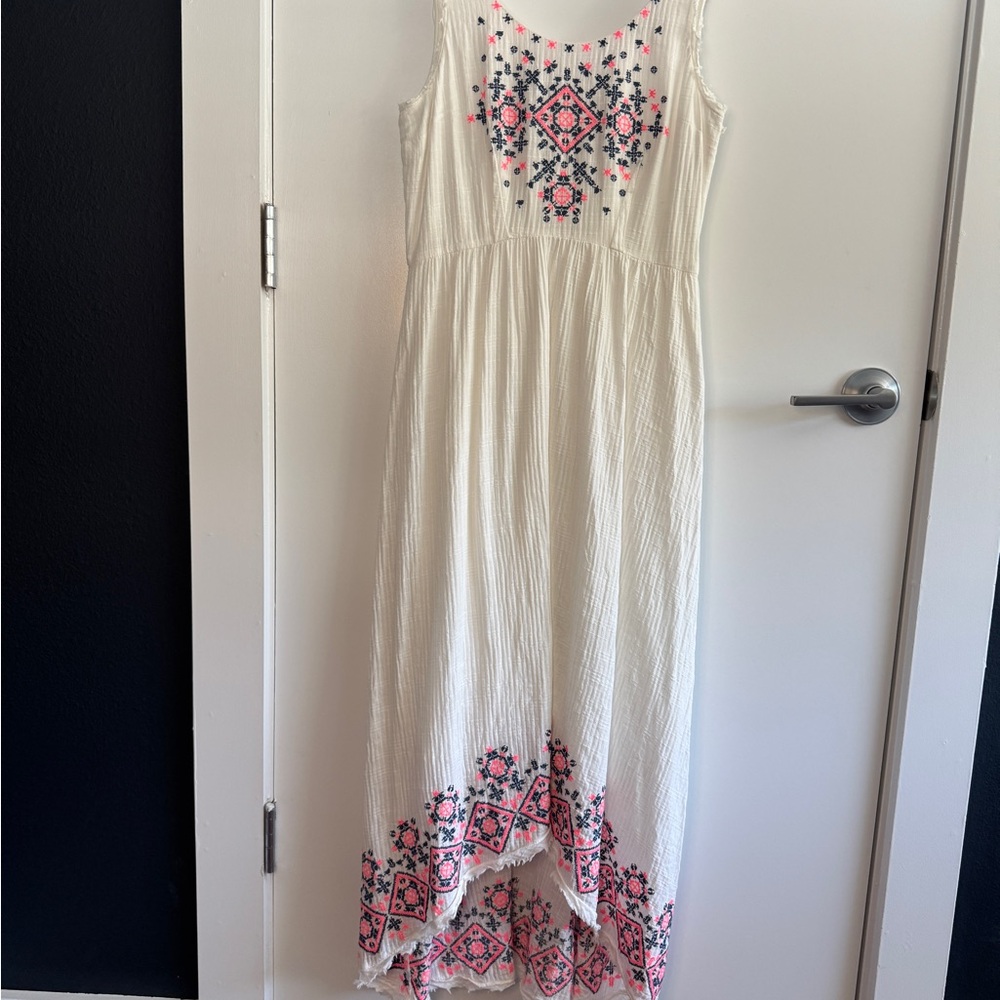 HOLDING HORSES Pink and White Sleeveless Scoop Neck Sundress